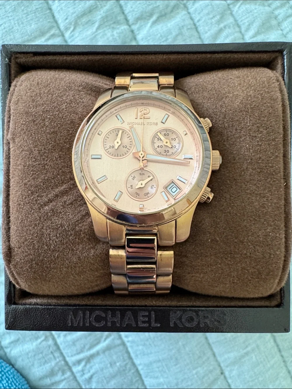 Michael Kors MK5430 Rose Gold-Tone Women’s Chronograph Watch